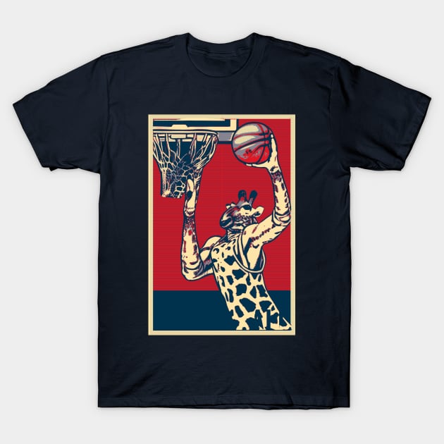 Giraffe Playing Basketball T-Shirt by DesignArchitect